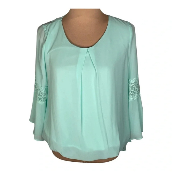 ✨BCX Mint Green Bell‎ Sleeve Top, M - Picture 1 of 9